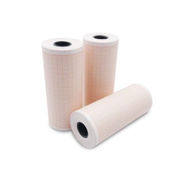 EKG termopapīrs 100 mm x 20 m ruļļi - oranža režģis