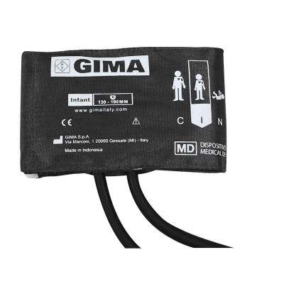 GIMA Premium bērnu aproce asinsspiediena mērītājam ar divām caurulītēm un TPU kameru, pelēka